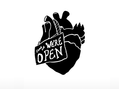 Come In, We're Open! francis ochoa heart illustration life love minimalist nature shirt trees typography vintage