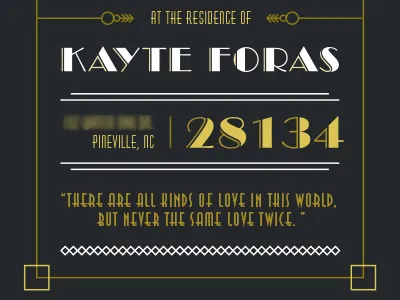 Gatsby Valentines Party Invite gatsby geometric gold invitation line art typography