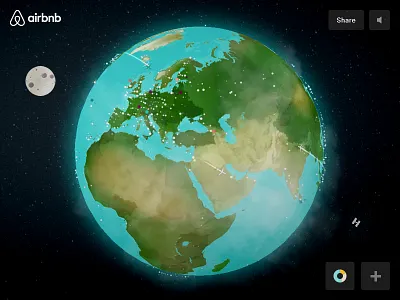 Airbnb Global Data Visualization data globe interactive space visualisation viz webgl world