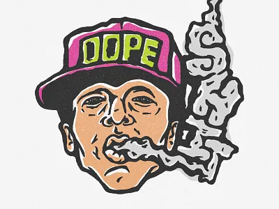 Dope Sh*t art dope grunge hat illustration lettering pop shit smoke snapback thick urban