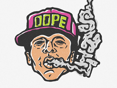 Dope Sh*t art dope grunge hat illustration lettering pop shit smoke snapback thick urban