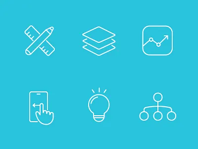 Skills icon set analysis architecture design freelancer gesture icon idea information interaction phone set ui