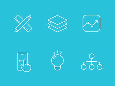 Skills icon set analysis architecture design freelancer gesture icon idea information interaction phone set ui