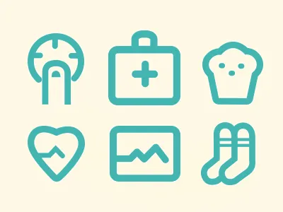 Diabetienda Icon Set chart cute diabetics health icon medicine set socks vector