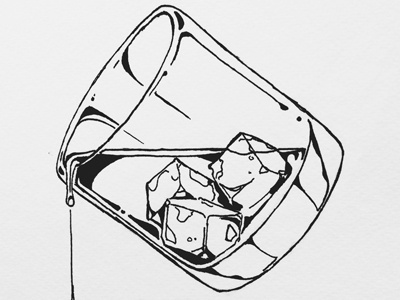 Bourbon On The Rocks bourbon illustration sharpie