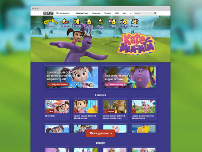 CBeebies Brand Page childrens design kids responsive ux web design