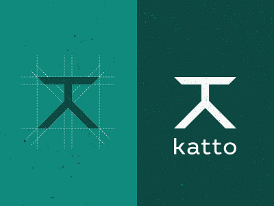 Katto logo draft katto logo logotyp minimal roof smart symbol typography