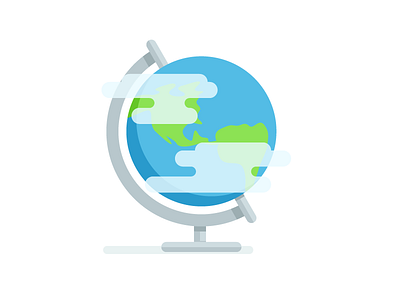 Around the Globe clouds education globe icon illustration stand travel world