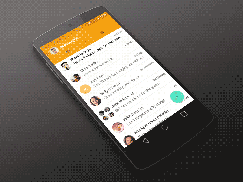 New Message Concept (gif) 5.0 android design google lollipop material message messaging ost texting ui ux
