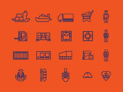 Port Icons icons industrial ocean port
