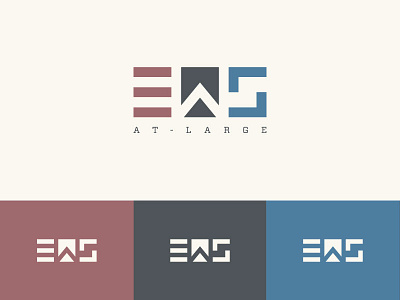 EWS at large branding e geometrical icon letters logo negative space s symmetrical typography w