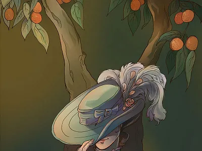Blood Orange Witch hat horror illustration
