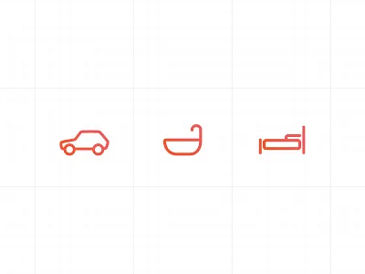 Real Estate Icons bath bed car icons illustration property real estate
