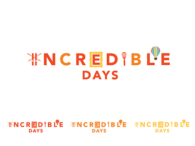 Incredible Days Logo adventure branding color design logo pantone type typography vector warm