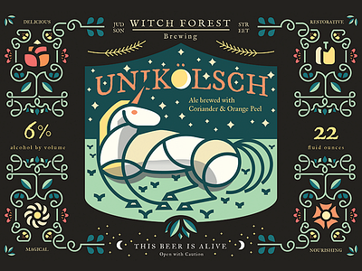 Unikolsch beer branding flowers homebrew john h ratajczak label magic shit unicorn