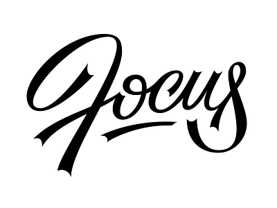 Focus bezier calligraphy custom focus lettering script vector