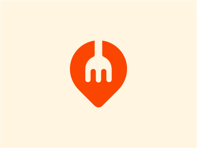 SFM food fork health location logo navigation negative orange pin pointer smart sports