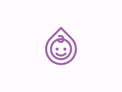 Baby + Drop Logo Design baby brand branding child design drop face icon identity logo pregnancy water