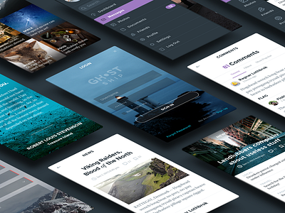 Ghost Ship UI Kit Sneak Peek clean comment ghost ship hoarrd interface login mobile psd simple ui kit