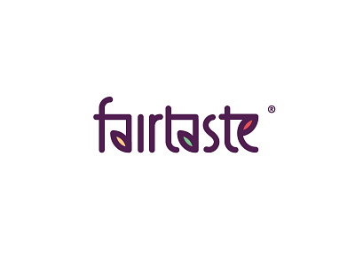 Fairtaste coffee custom type fairtrade leaf logo logo design logotype mono weight