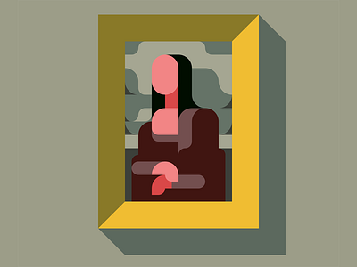 Mona Lisa -with a Drawing app- flat louvre monalisa patchworkapp