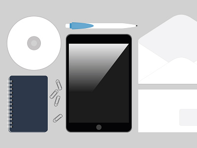 Template ai blank branding concept download envelope free ipad notebook paper clip pen psd