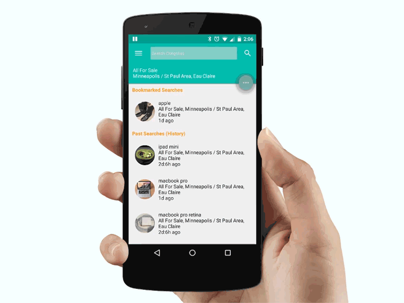 Sliding Animation 5.0 android concept craigslist design google lollipop material ui ux