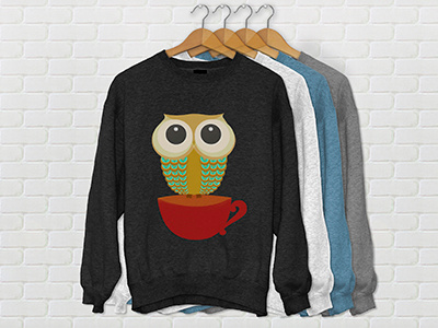 Owl graphic design illustration stamping