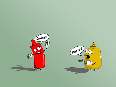 Musturd - Digital Illustration cartoon characters condiments digital illustration dry humour