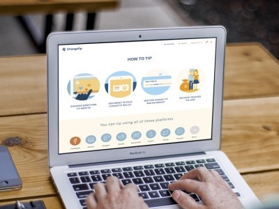 Changetip How to Tip bitcoin homepage illustration responsive tipping ui design user experience ux ux design visual design