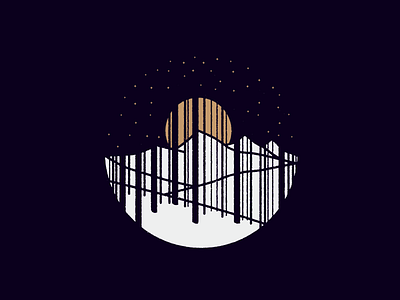 Lost in the Woods illustration lost moon mountains snow