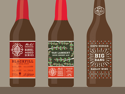 No-Li Brewhouse Bottles beer beverage bottle craft beer no li packaging screen printed series