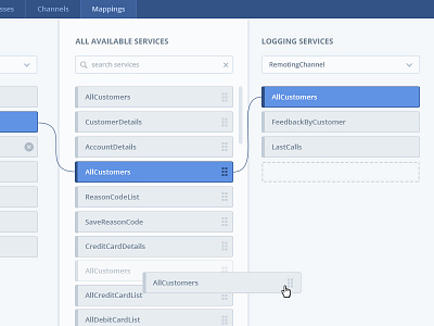 Visual App Builder builder cards drag flow list mapping network panels