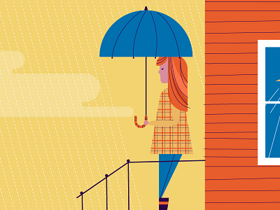 Anne illustration rain umbrella woman