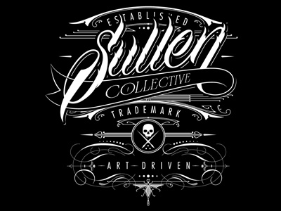 Sullen Art Collective custom lettering hand lettring lettering sullen tattoo type typography