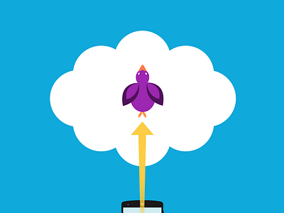 The Bird & Cloud flat icon illustration