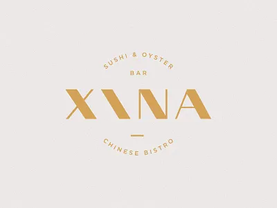 Xina branding custom logo restaurant sushi type typography
