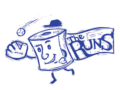 The Runs baseball character design illustration mascot