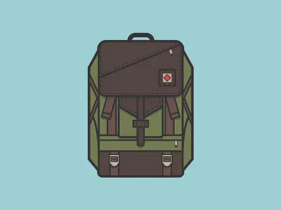 Back from camping backpack camping illustration vector