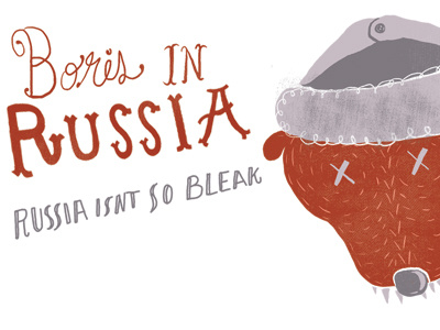 Boris in Russia character comic design illustration typography