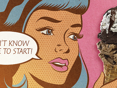 Chocolate Affair Poster Detail comic vintage