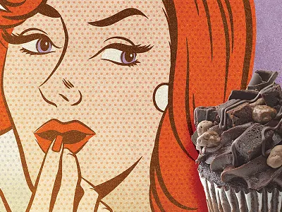 Chocolate Affair Poster Detail comic vintage