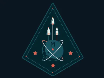 space buds design emblem golden grahams icon illustration interstellar rad space