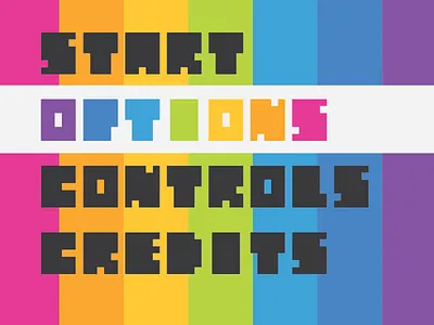 Bit Bet Preview 8 bit alphabet bet bit block font game menu pixel rainbow typography