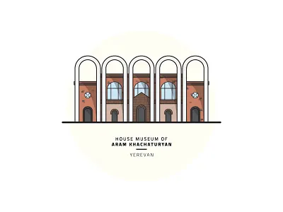 Aram Khachaturyan House Museum aram architecture armenia building facade house illustration khachaturyan lines museum yerevan