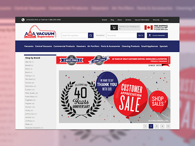 AAA Vacuum E-Commerce Website cart interface shopping ui uidesign userexperience ux uxdesign webdesign website