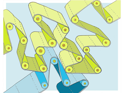 Conveyor Belt drawing illustration mechanical