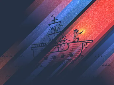 Design Pirate v2 cannon design eyedropper glow gradient light pirate ship stroke wangmander waters waves