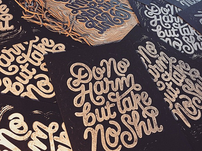 Do No Harm Prints hand lettering harm lettering linoleum print script type typography