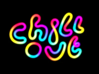 Chill Out chill lettering rainbow